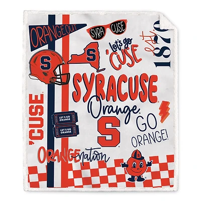 Pegasus Syracuse Orange 60" x 70" Loco Fan Ultra Cozy Sherpa Blanket