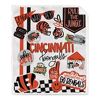 Pegasus Cincinnati Bengals 60" x 70" Loco Fan Ultra Cozy Sherpa Blanket
