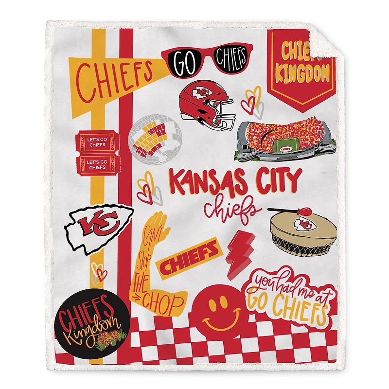 Pegasus Kansas City Chiefs 60" x 70" Loco Fan Ultra Cozy Sherpa Blanket
