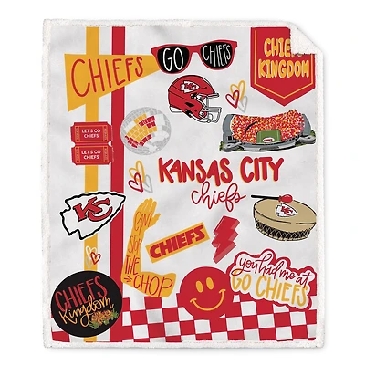 Pegasus Kansas City Chiefs 60" x 70" Loco Fan Ultra Cozy Sherpa Blanket