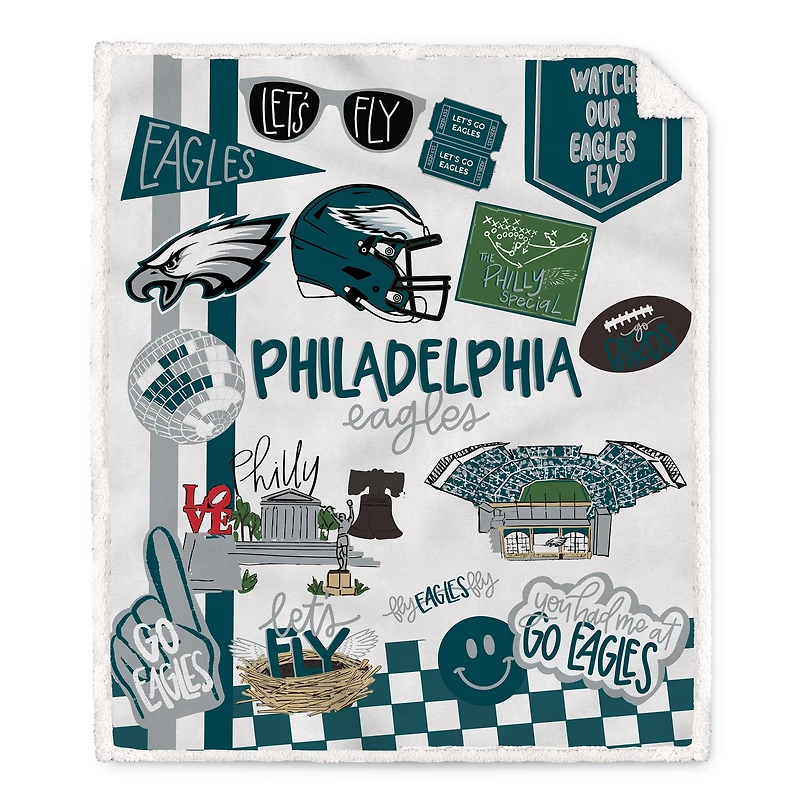 Pegasus Philadelphia Eagles 60" x 70" Loco Fan Ultra Cozy Sherpa Blanket