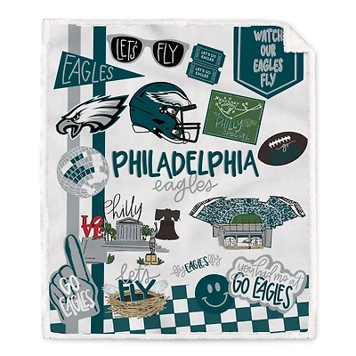 Pegasus Philadelphia Eagles 60" x 70" Loco Fan Ultra Cozy Sherpa Blanket