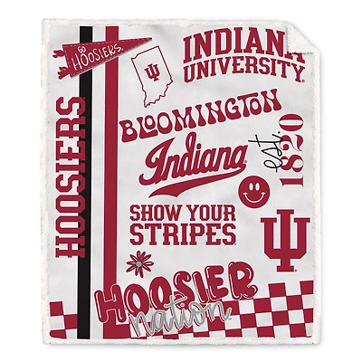 Pegasus Indiana Hoosiers 60" x 70" Loco Fan Ultra Cozy Sherpa Blanket