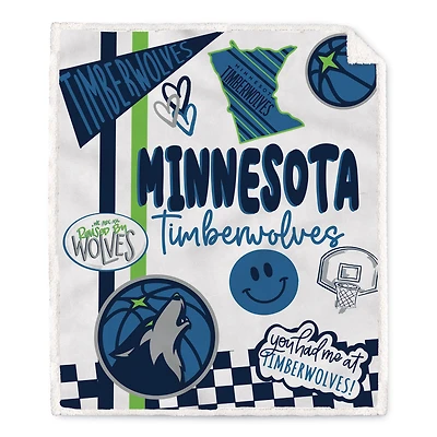 Pegasus Minnesota Timberwolves 60" x 70" Loco Fan Ultra Cozy Sherpa Blanket