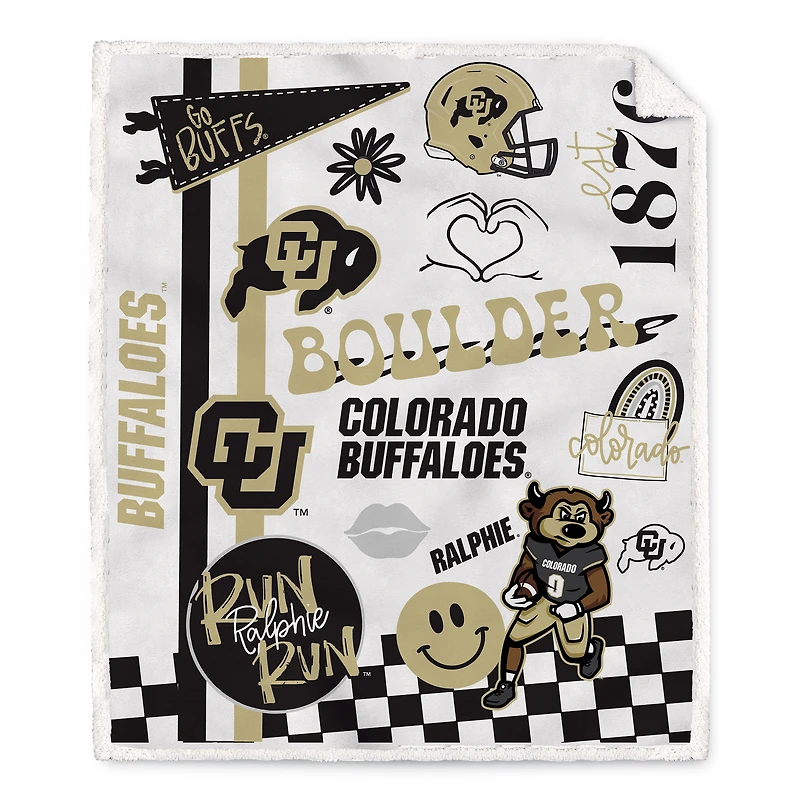 Pegasus Colorado Buffaloes 60" x 70" Loco Fan Ultra Cozy Sherpa Blanket