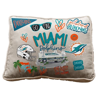 Pegasus Miami Dolphins 19" Loco Fan Canvas Décor Pillow