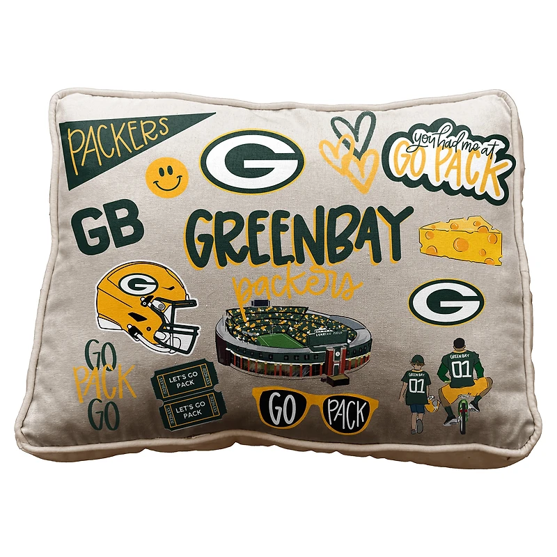 Pegasus Green Bay Packers 19" Loco Fan Canvas Décor Pillow
