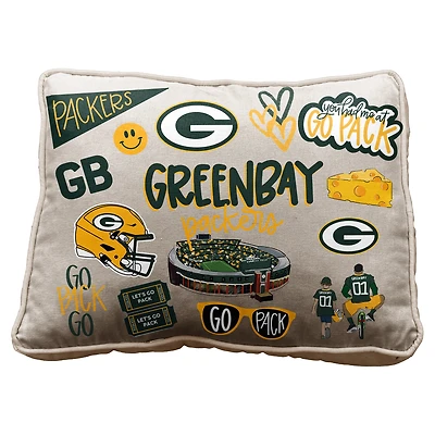 Pegasus Green Bay Packers 19" Loco Fan Canvas Décor Pillow