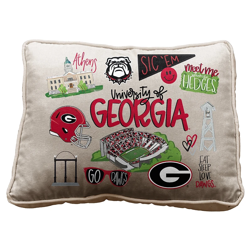 Pegasus Georgia Bulldogs 19" Loco Fan Canvas Décor Pillow
