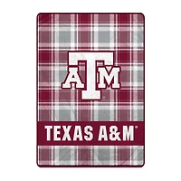 Pegasus Texas A&M Aggies 66" x 95" Oversized Plaid FAN-mily Ultra Cozy Blanket