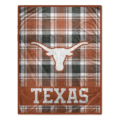 Pegasus Texas Longhorns 66" x 95" Oversized Plaid FAN-mily Ultra Cozy Blanket