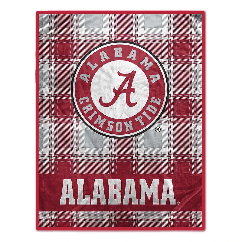 Pegasus Alabama Crimson Tide 66" x 95" Oversized Plaid FAN-mily Ultra Cozy Blanket