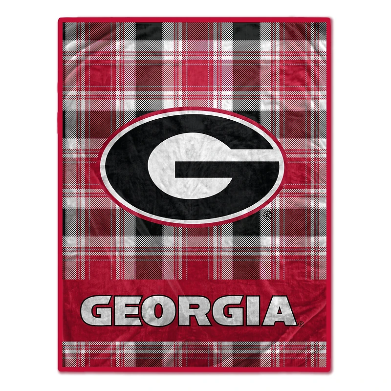 Pegasus Georgia Bulldogs 66" x 95" Oversized Plaid FAN-mily Ultra Cozy Blanket
