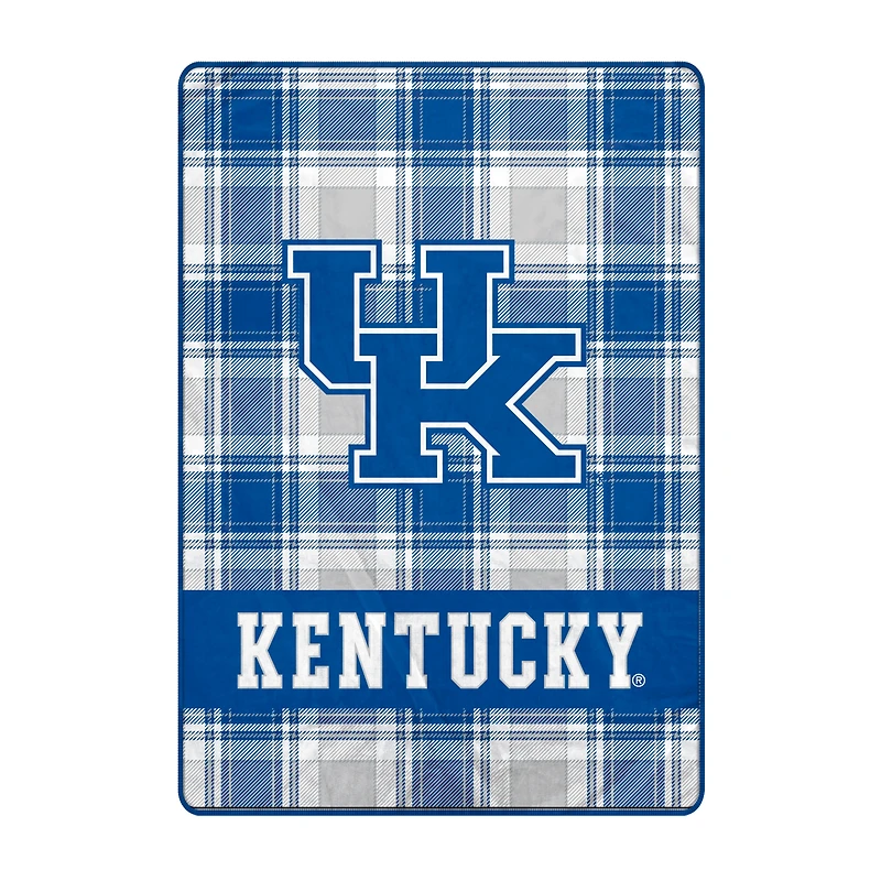 Pegasus Kentucky Wildcats 66" x 95" Oversized Plaid FAN-mily Ultra Cozy Blanket