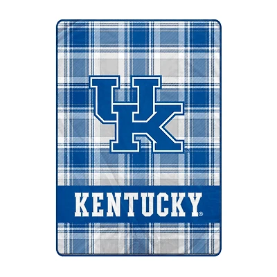 Pegasus Kentucky Wildcats 66" x 95" Oversized Plaid FAN-mily Ultra Cozy Blanket