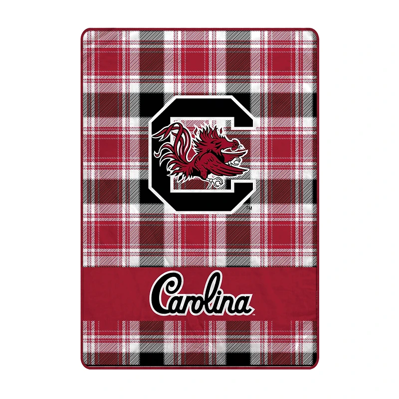 Pegasus South Carolina Gamecocks 66" x 95" Oversized Plaid FAN-mily Ultra Cozy Blanket