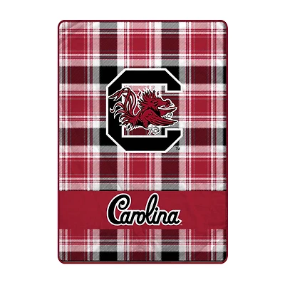 Pegasus South Carolina Gamecocks 66" x 95" Oversized Plaid FAN-mily Ultra Cozy Blanket