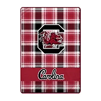 Pegasus South Carolina Gamecocks 66" x 95" Oversized Plaid FAN-mily Ultra Cozy Blanket