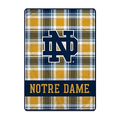 Pegasus Notre Dame Fighting Irish 66" x 95" Oversized Plaid FAN-mily Ultra Cozy Blanket