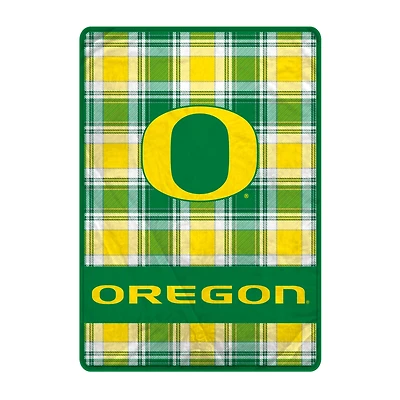 Pegasus Oregon Ducks 66" x 95" Oversized Plaid FAN-mily Ultra Cozy Blanket