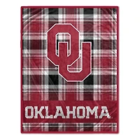 Pegasus Oklahoma Sooners 66" x 95" Oversized Plaid FAN-mily Ultra Cozy Blanket