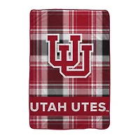 Pegasus Utah Utes 66" x 95" Oversized Plaid FAN-mily Ultra Cozy Blanket