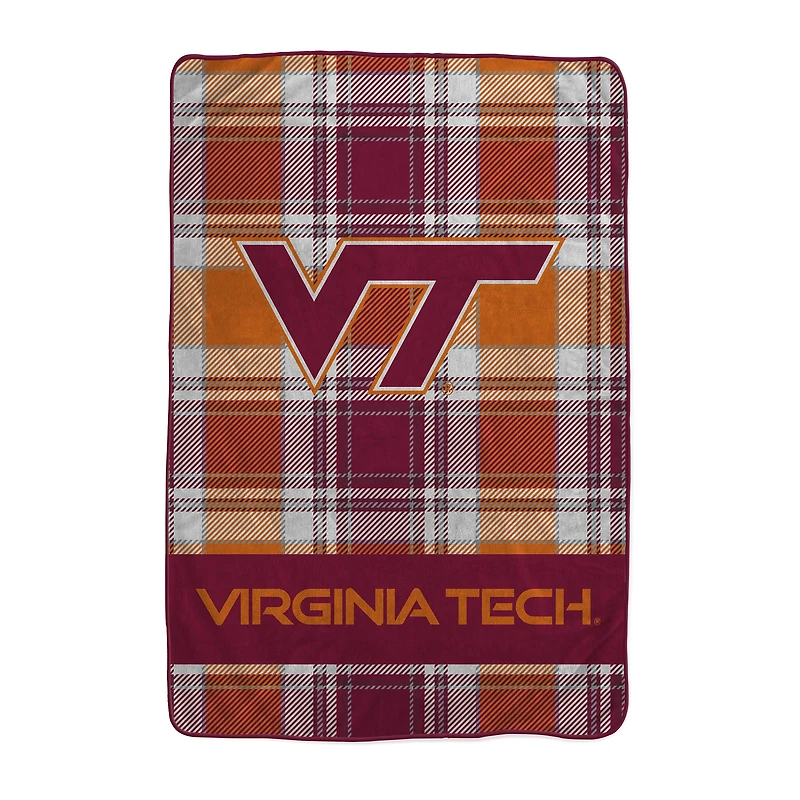 Pegasus Virginia Tech Hokies 66" x 95" Oversized Plaid FAN-mily Ultra Cozy Blanket