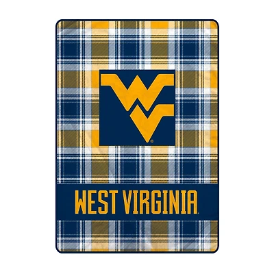 Pegasus West Virginia Mountaineers 66" x 95" Oversized Plaid FAN-mily Ultra Cozy Blanket