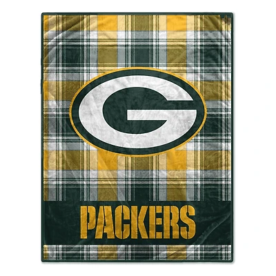 Pegasus Green Bay Packers 66" x 95" Oversized Plaid FAN-mily Ultra Cozy Blanket