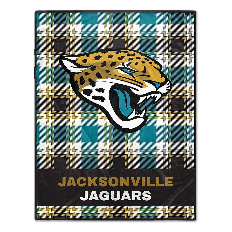 Pegasus Jacksonville Jaguars 66" x 95" Oversized Plaid FAN-mily Ultra Cozy Blanket