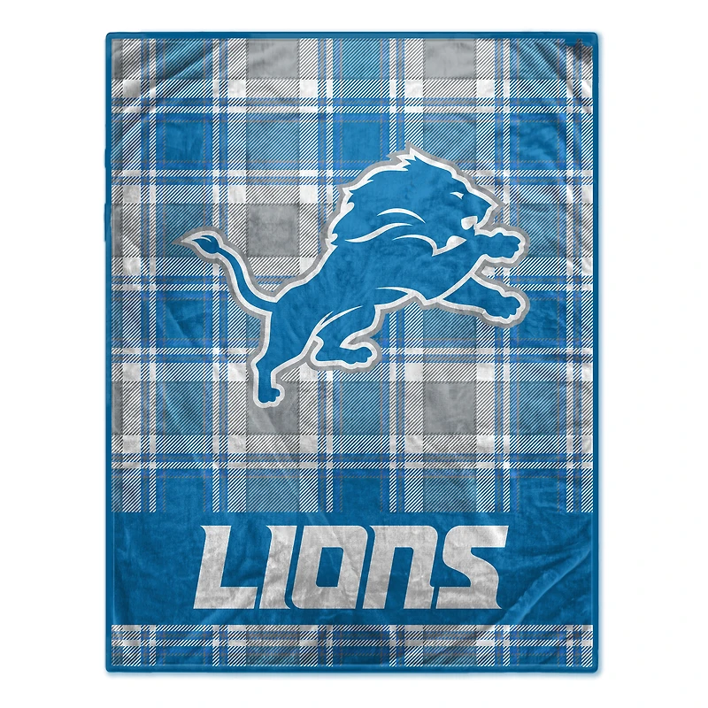 Pegasus Detroit Lions 66" x 95" Oversized Plaid FAN-mily Ultra Cozy Blanket
