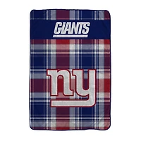 Pegasus New York Giants 66" x 95" Oversized Plaid FAN-mily Ultra Cozy Blanket