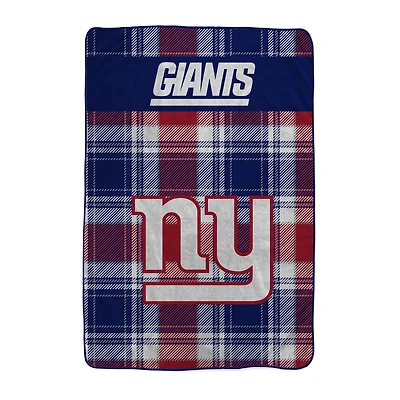 Pegasus New York Giants 66" x 95" Oversized Plaid FAN-mily Ultra Cozy Blanket