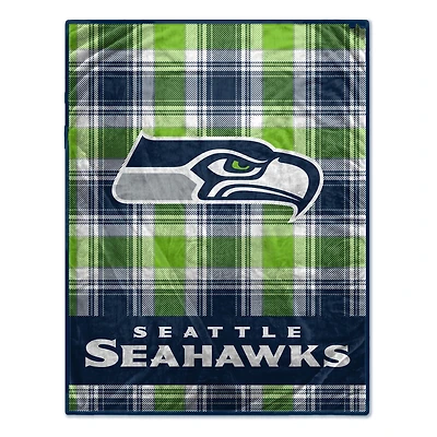 Pegasus Seattle Seahawks 66" x 95" Oversized Plaid FAN-mily Ultra Cozy Blanket