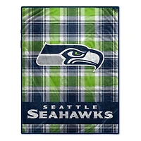 Pegasus Seattle Seahawks 66" x 95" Oversized Plaid FAN-mily Ultra Cozy Blanket