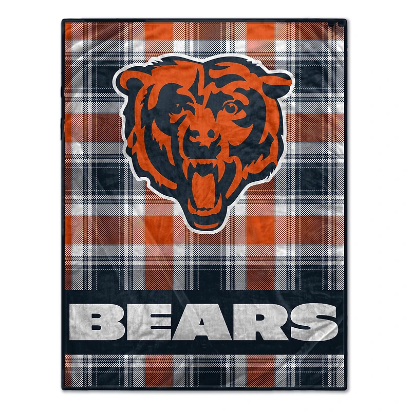 Pegasus Chicago Bears 66" x 95" Oversized Plaid FAN-mily Ultra Cozy Blanket