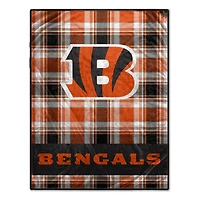 Pegasus Cincinnati Bengals 66" x 95" Oversized Plaid FAN-mily Ultra Cozy Blanket