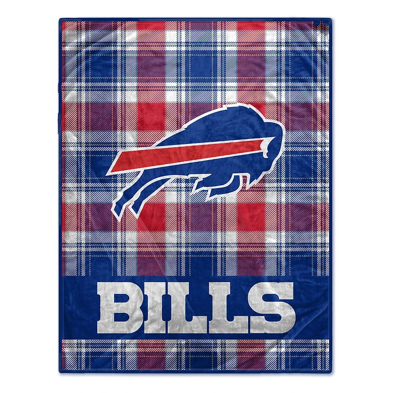 Pegasus Buffalo Bills 66" x 95" Oversized Plaid FAN-mily Ultra Cozy Blanket