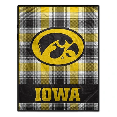 Pegasus Iowa Hawkeyes 66" x 95" Oversized Plaid FAN-mily Ultra Cozy Blanket