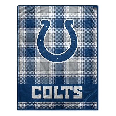 Pegasus Indianapolis Colts 66" x 95" Oversized Plaid FAN-mily Ultra Cozy Blanket