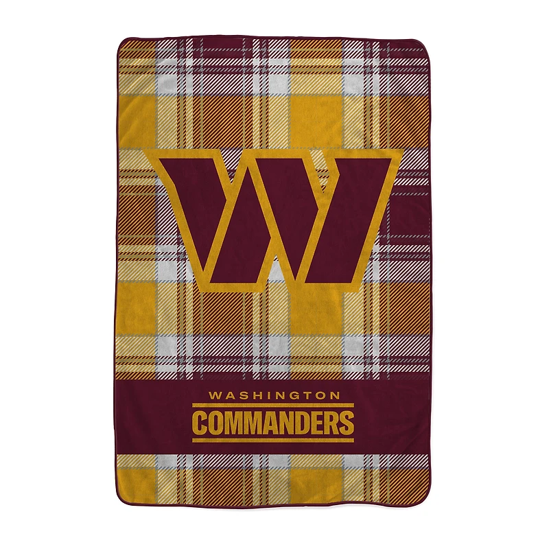 Pegasus Washington Commanders 66" x 95" Oversized Plaid FAN-mily Ultra Cozy Blanket