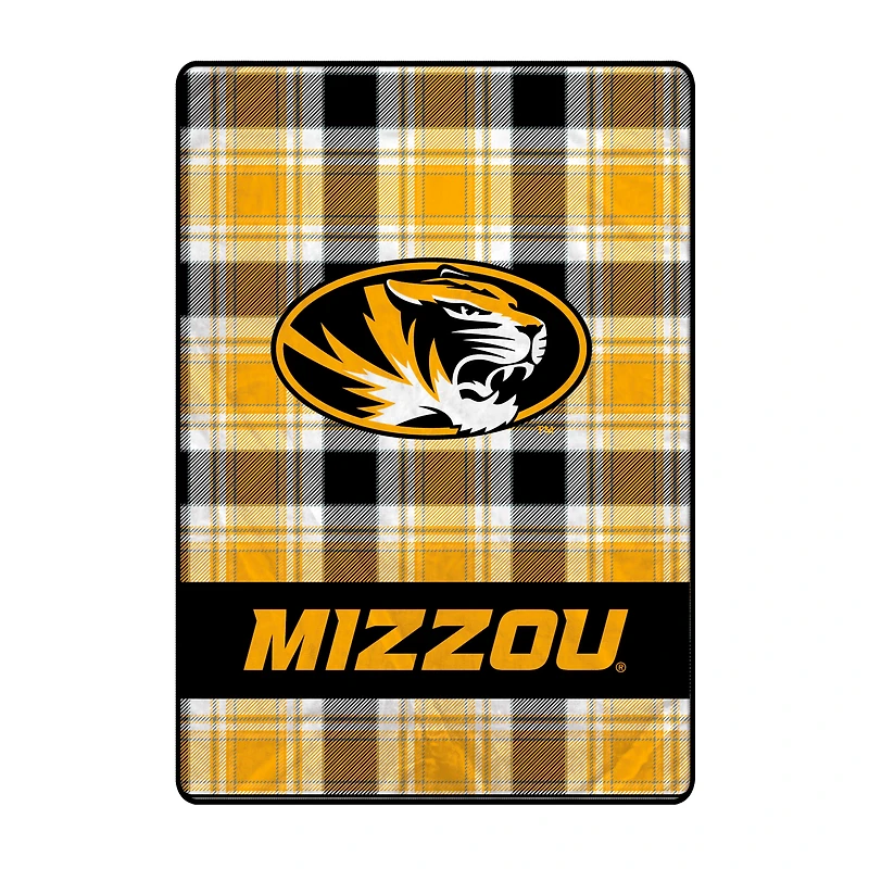 Pegasus Missouri Tigers 66" x 95" Oversized Plaid FAN-mily Ultra Cozy Blanket