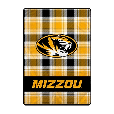 Pegasus Missouri Tigers 66" x 95" Oversized Plaid FAN-mily Ultra Cozy Blanket