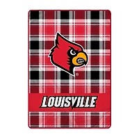 Pegasus Louisville Cardinals 66" x 95" Oversized Plaid FAN-mily Ultra Cozy Blanket