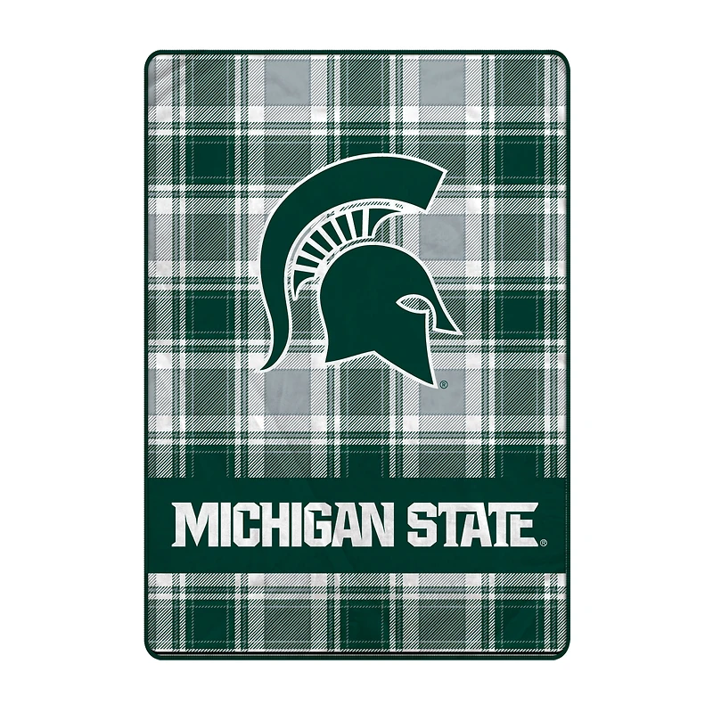 Pegasus Michigan State Spartans 66" x 95" Oversized Plaid FAN-mily Ultra Cozy Blanket