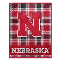 Pegasus Nebraska Huskers 66" x 95" Oversized Plaid FAN-mily Ultra Cozy Blanket