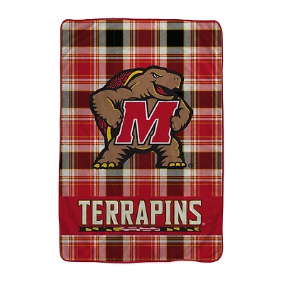 Pegasus Maryland Terrapins 66" x 95" Oversized Plaid FAN-mily Ultra Cozy Blanket