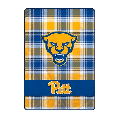 Pegasus Pitt Panthers 66" x 95" Oversized Plaid FAN-mily Ultra Cozy Blanket