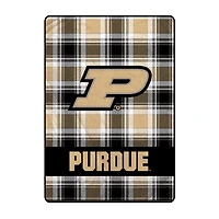Pegasus Purdue Boilermakers 66" x 95" Oversized Plaid FAN-mily Ultra Cozy Blanket