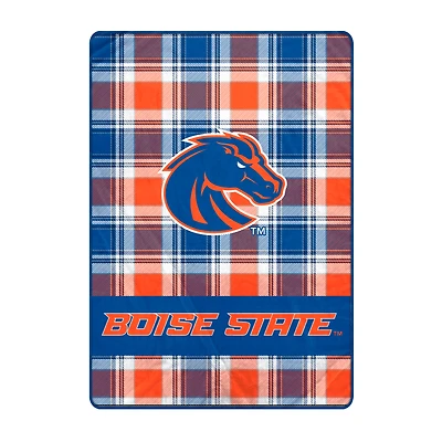 Pegasus Boise State Broncos 66" x 95" Oversized Plaid FAN-mily Ultra Cozy Blanket